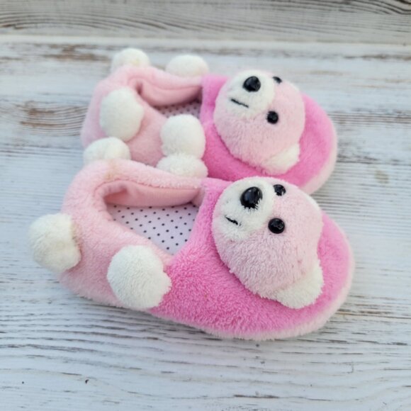 Adorable Pink Bear Slippers - Little Girls Size 7 - Picture 4 of 4